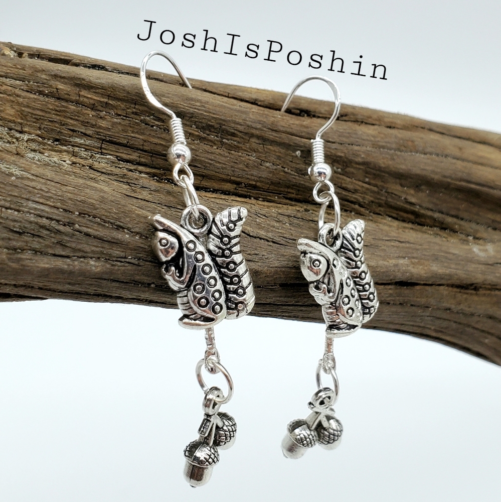 Silver 925 handmade squirrel earrings